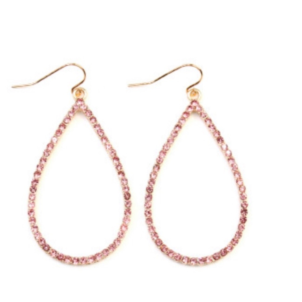 💗💗PINK RHINESTONE EARRINGS 💗💗 - Picture 2 of 3
